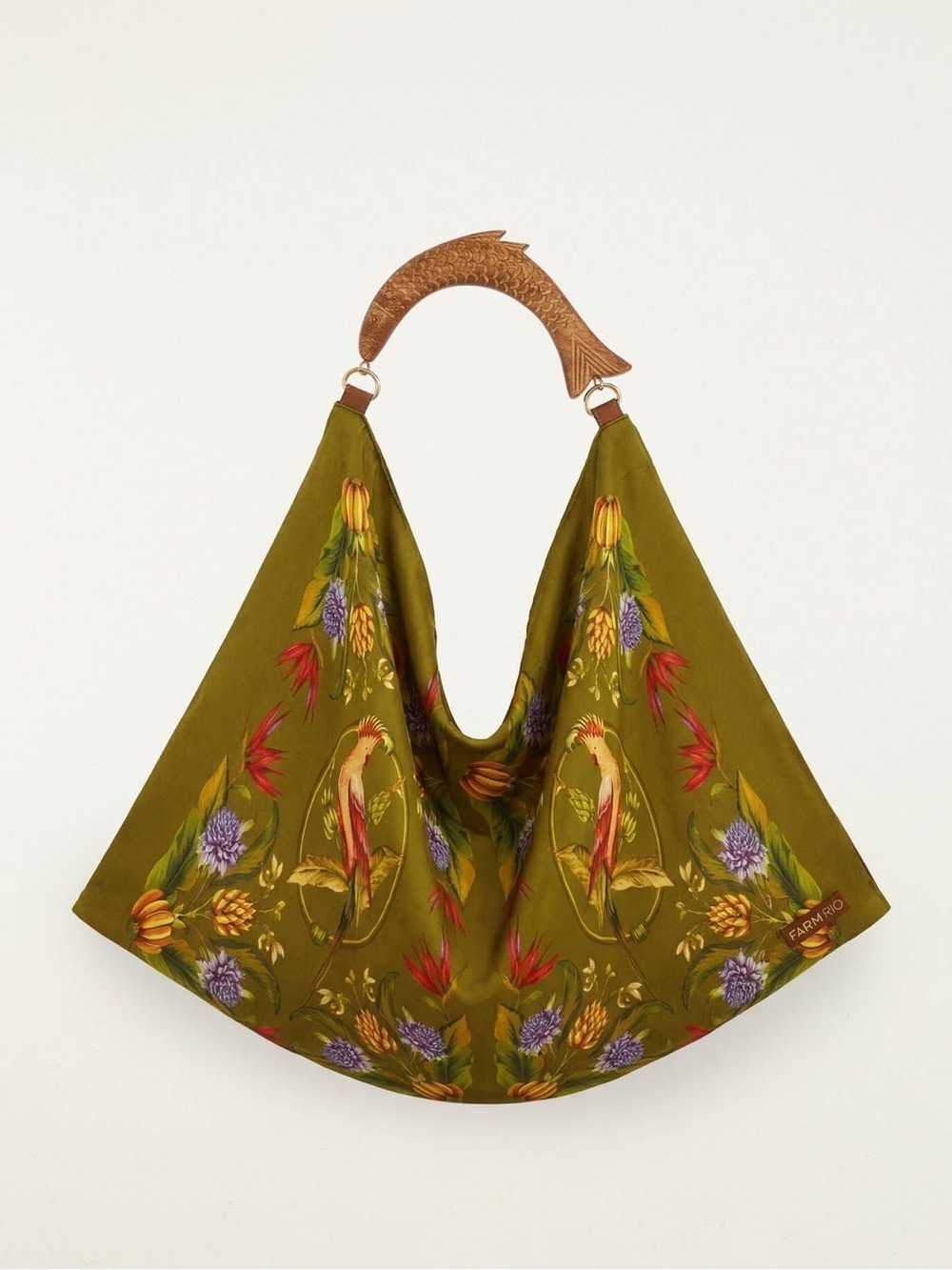 Farm Rio Satin Scarf Medium Bag